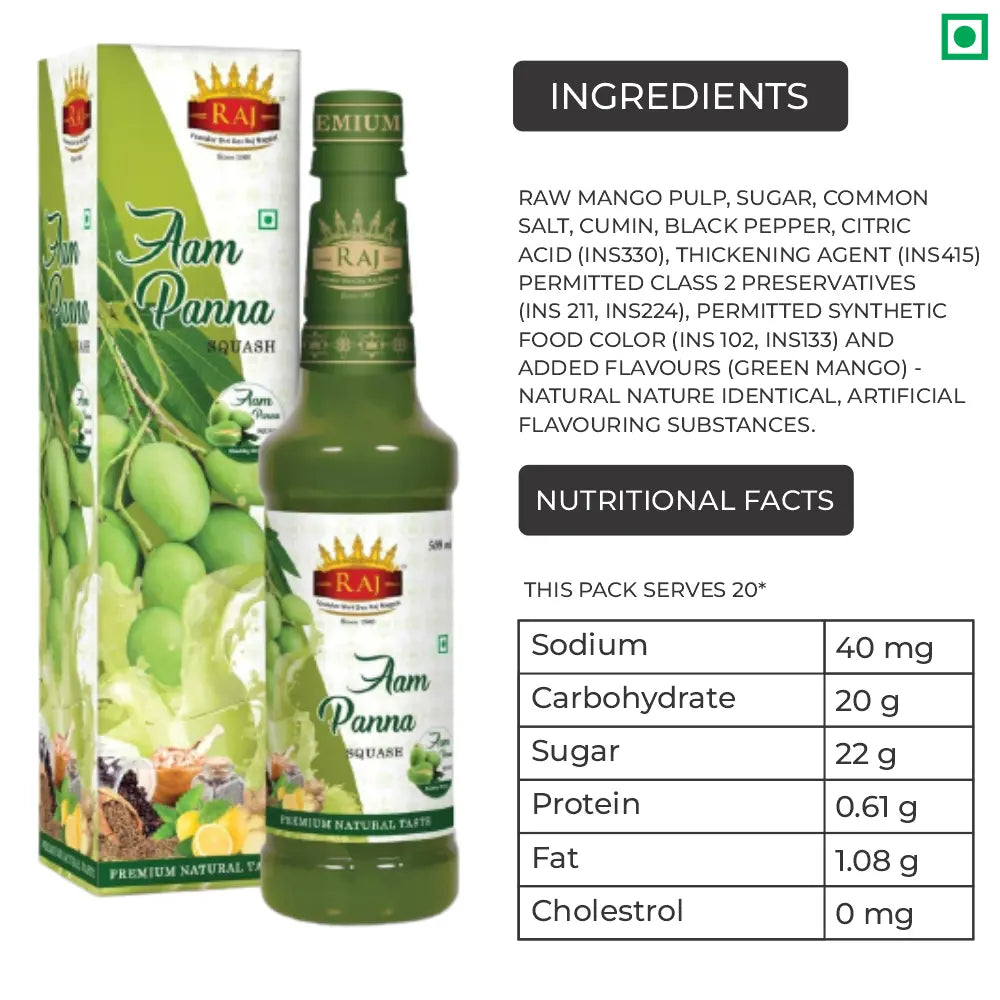RAJ AAM PANNA SQUASH 500 ML (PACK OF 1)